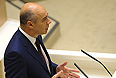 Министр финансов РФ Антон Силуанов во время выступления на первом заседании осенней сессии Совета Федерации РФ.