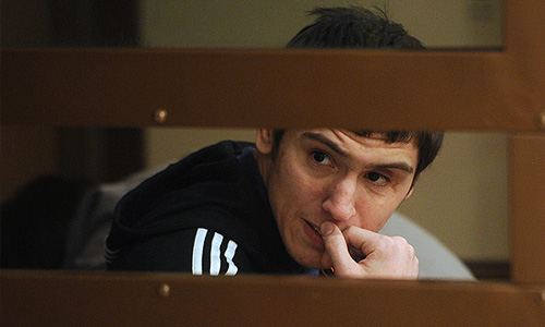 Башир Хамхоев, обвиняемый по делу о теракте в аэропорту "Домодедово" 25 января 2011, в Московском областном суде.