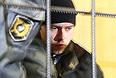 Юрист Дмитрий Виноградов, обвиняемый в расстреле своих коллег в офисе фармацевтической компании "Ригла", во время избрания ему меры пресечения в Бабушкинском суде.