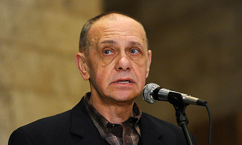 Режиссер анимационного кино Гарри Бардин во время церемонии прощания с режиссером Федором Хитруком в Доме кино.