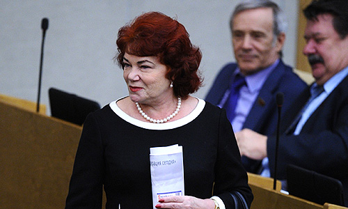 Заместитель председателя комитета ГД по делам национальностей Тамара Плетнева на пленарном заседании Госдумы РФ.