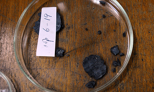 Во время исследования фрагмента метеорита, осколки которого были найдены на территории Челябинской области, в лаборатории геохимии благородных металлов Института геохимии и аналитической химии им. В.И. Вернадского РАН.