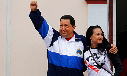 Уго Чавес с дочерью Вирджинией.