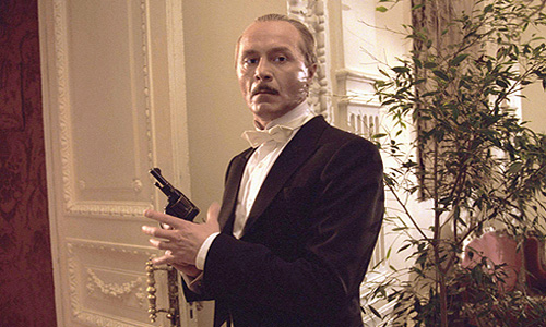 Андрей Панин во время съемок картины режиссера Карена Шахназарова "Всадник по имени Смерть".