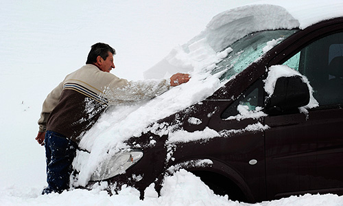 Последствия сильного снегопада в Испании.