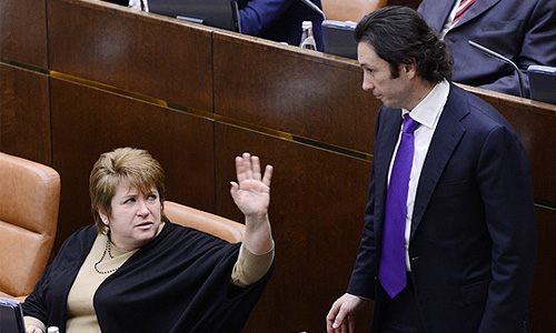 Члены комитета СФ по науке, образованию, культуре и информационной политике Любовь Глебова и Максим Кавджарадзе на заседании Совета Федерации.