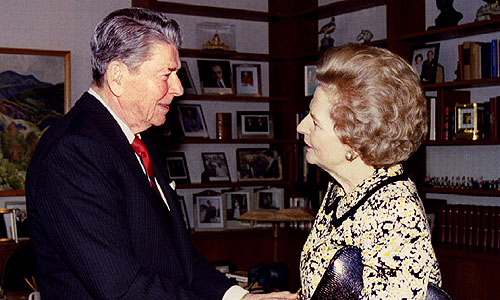 15 февраля 1995г. Рональд Рейган и Маргарет Тэтчер.