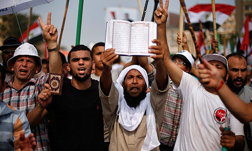 Акции поддержки действующего президента Египта.