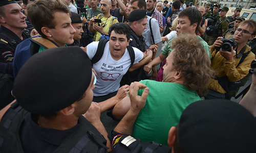 Акция сторонников А. Навального на Манежной площади.