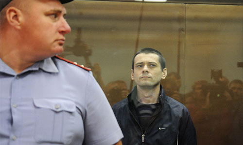 Сергей Помазун, обвиняемый в убийстве шести человек, на заседании Белгородского областного суда.