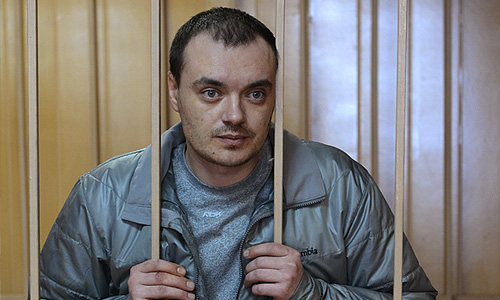 Обвиняемый Алексей Русаков во время рассмотрения уголовного дела по факту ДТП, в котором погибла актриса Марина Голуб, в Никулинском суде Москвы.