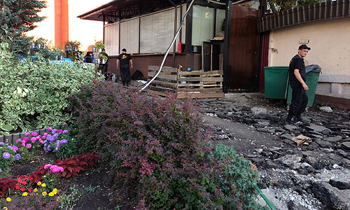 Ситуация на месте кафе "Хачапури" вечером 9 августа