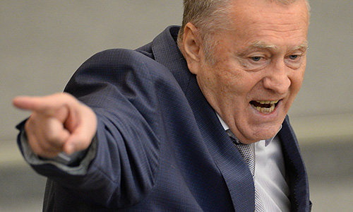 Лидер фракции ЛДПР Владимир Жириновский во время пленарного заседания Государственной Думы Российской Федерации.