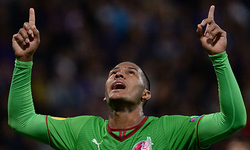 Игрок "Рубина" Хосе Саломон Рондон в матче группового этапа Лиги Европы УЕФА между ФК "Марибор" (Марибор) и ФК "Рубин" (Казань).