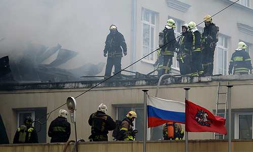 Пожар в здании управы района Беговой.