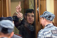 Башир Хамкоев, обвиняемый по делу о теракте в аэропорту "Домодедово", во время оглашения приговора в Московском областном суде.