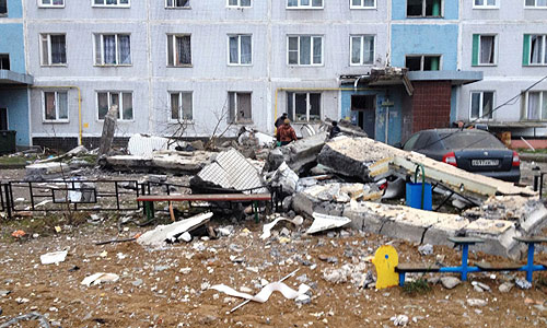 Девятиэтажный дом в поселке Загорские Дали на севере Московской области, в котором произошел взрыв бытового газа.