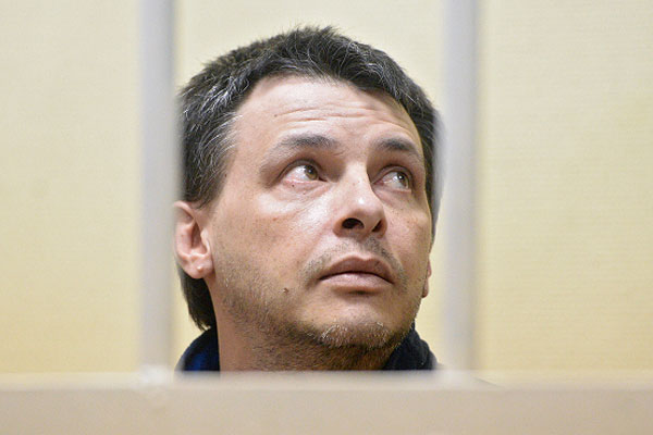 Алексей Кабанов, обвиняемый в убийстве супруги, журналистки Ирины, во время оглашения приговора в Головинском суде Москвы.
