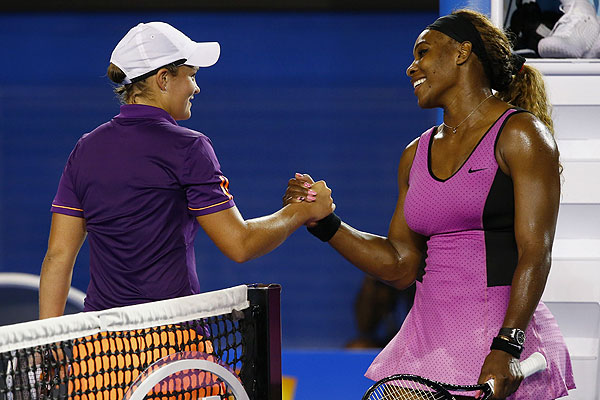 Первая ракетка мира Серена Уильямс уверенно обыграла Эшли Барти в первом круге Открытого чемпионата Австралии по теннису. Встреча продолжалась менее часа и завершилась со счетом 6:2, 6:1 в пользу американки.