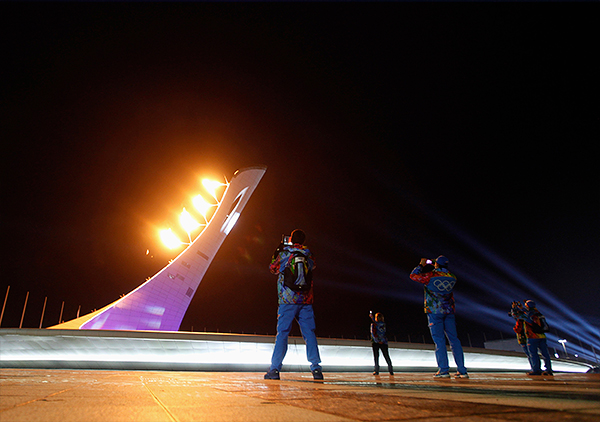 Тестовые испытания олимпийского огня.