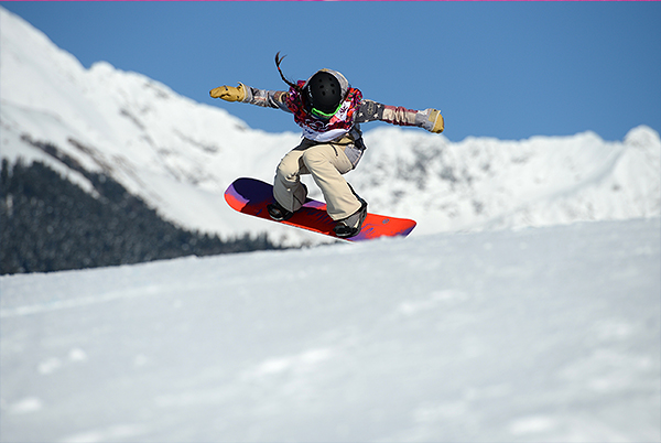 Карли Шорр (США) в квалификации слоупстайла на соревнованиях по сноуборду среди женщин на XXII зимних Олимпийских играх в Сочи.