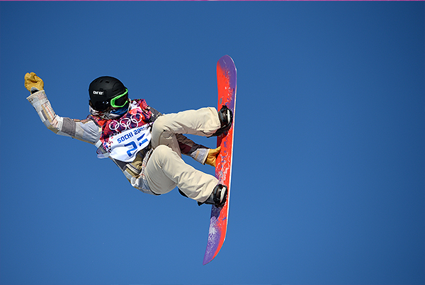 Карли Шорр (США) в квалификации слоупстайла на соревнованиях по сноуборду среди женщин на XXII зимних Олимпийских играх в Сочи.