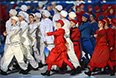 Артисты во время театрализованного представления на церемонии открытия XI зимних Паралимпийских игр в Сочи.