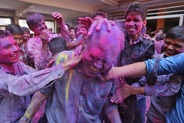 Фестиваль красок в Индии.