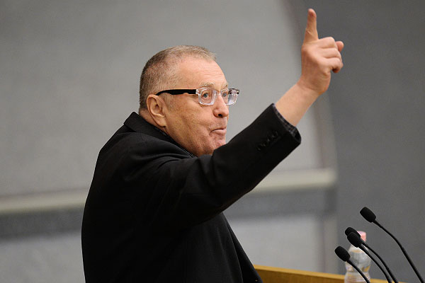 Член комитета ГД по обороне Владимир Жириновский во время выступления на пленарном заседании Государственной Думы Российской Федерации.