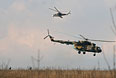 Украинские вертолеты, доставившие военных на авиабазу в Краматорске.