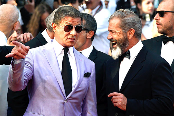 Сильвестр Сталлоне и Мел Гибсон представили в Каннах фильм "Неудержимые 3".