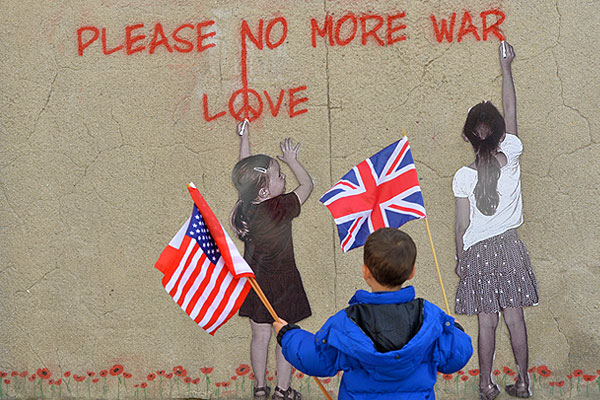 Граффити, посвященное юбилею высадки союзников в Нормандии.