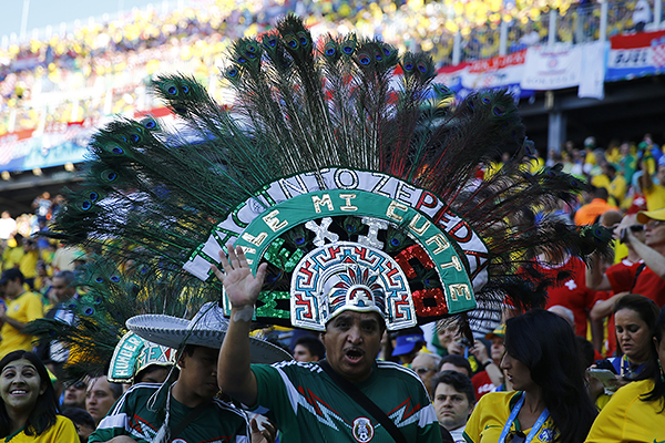 Болельщик на трибуне.