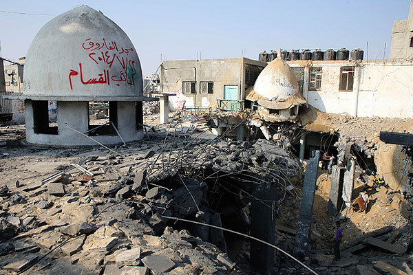 Разрушенная мечеть в городе Рафах на юге сектора Газа.