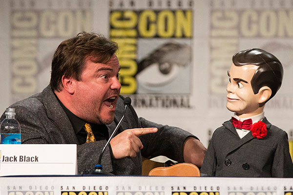 Актер Джек Блэк на пресс-конференции по фильму "Мурашки".