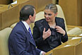 Антон Сихарулидзе и Алина Кабаева на заседании Госдумы.