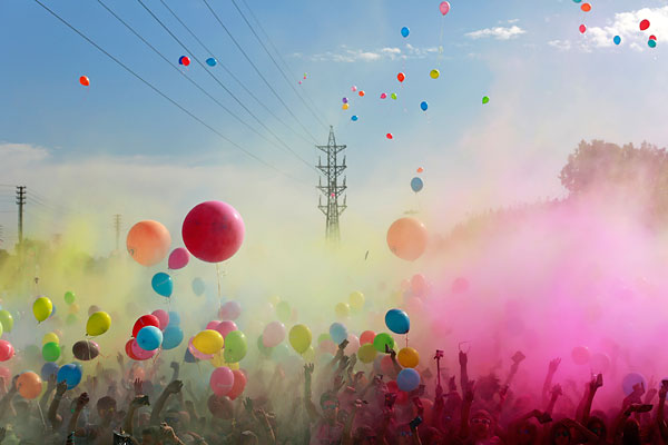 Фестиваль Color Run в Севилье.