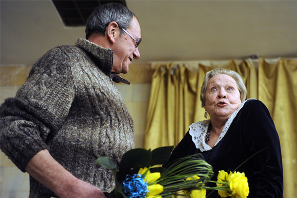 Актеры Эммануил Виторган и Римма Маркова на вечере памяти директора ЦДА Маргариты Эскиной в Центральном Доме актера, 2010 год