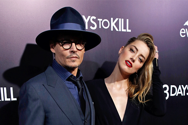 Джонни Депп и Эмбер Херд на премьере фильма "Три дня на убийство" в Лос-Анджелесе, февраль 2014 года