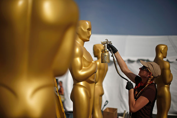 Подготовка к церемонии вручения премии "Оскар" в Лос-Анджелесе