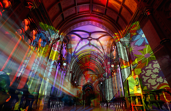 Световая инсталляция в немецком замке Драхенбург