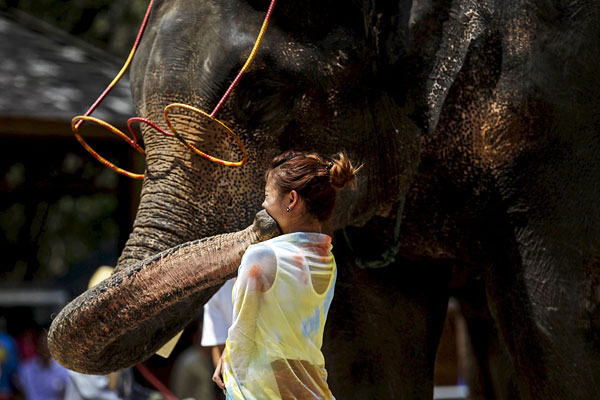 Школа дрессировки слонов в Сишуанбаньна. Китайская провинция Юньнань.