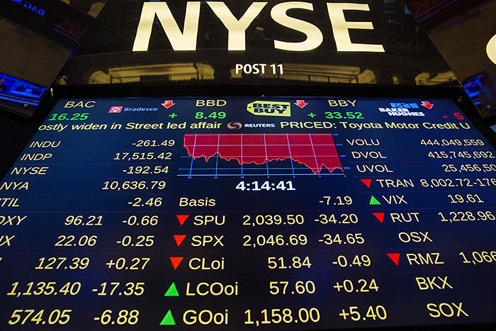 Американские фондовые индексы завершили торги в среду в "красной зоне"