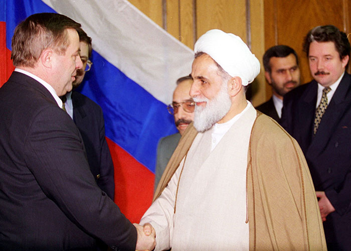 1997 год. Встреча председателя Государственной Думы Геннадия Селезнева и председателя меджлиса Ирана Али Акбара Натег-Нури.