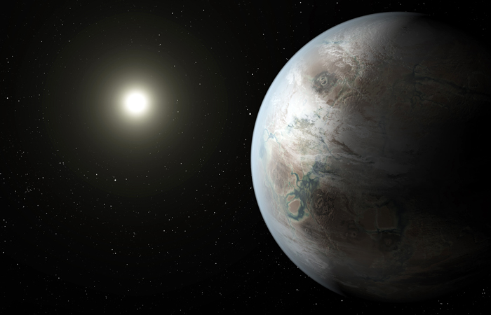 Планета, названная Kepler 452b, вращается вокруг звезды, похожей на Солнце, по сходной с земной орбите, так что год на ней равен 380 земным дням. Расстояние, на которое она удалена от звезды, а также твердая поверхность делают возможным наличие на ней жизни.