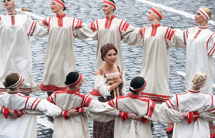 Певица Пелагея на торжественной церемонии открытия Дня города Москвы на Красной площади