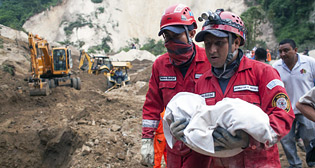 Последствия оползня в Гватемале