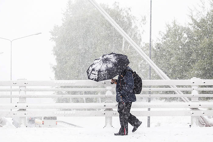 В Кракове выпал первый снег