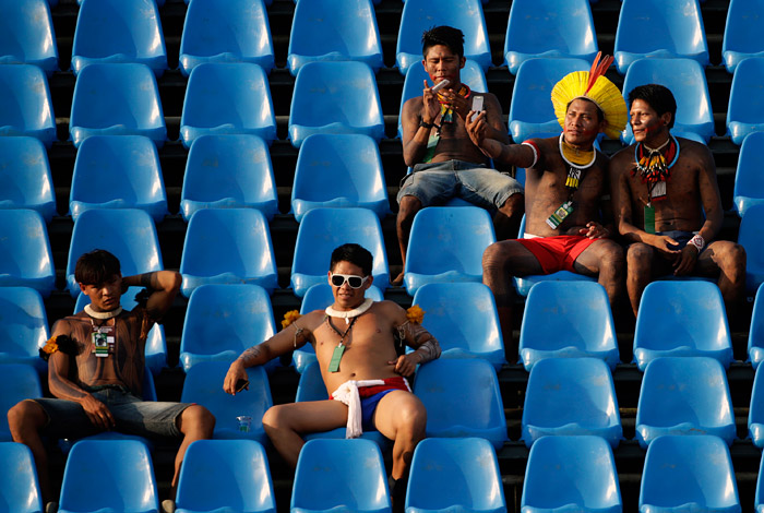 Участники Всемирных игр коренных народов мира в бразильском городе Пальмас