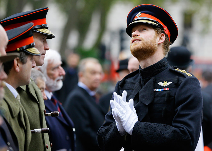 В преддверии годовщины окончания первой мировой войны британский принц Гарри посетил Поле памяти у Вестминстерского аббатства